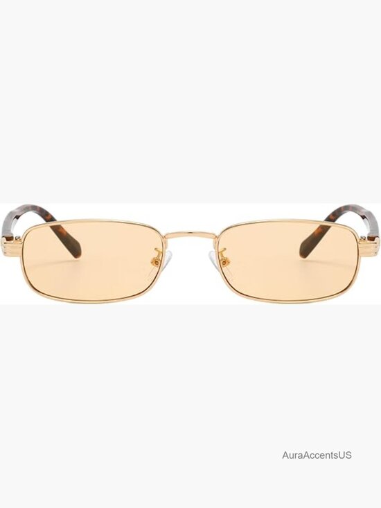 Rectangular Y2K Narrow Thin Skinny Sunglasses UV400